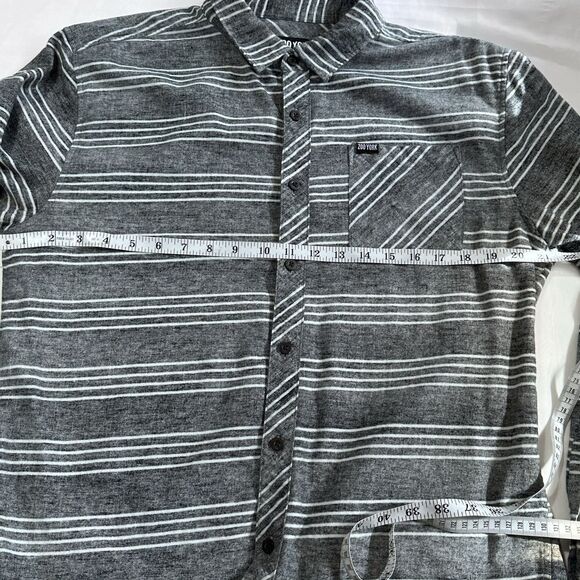 Zoo York Shirt Mens Large Gray Stripes Flannel Button Up Skater Y2K City Adult - Picture 3 of 9